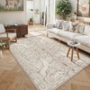 Lahome Boho Animal 5x7 Washable Living Room Area Rugs, Beige