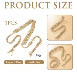 FFDHWU 1 Piece Woven Belt, Women'S Vintage Belt, Decorative Belt, Tassel Belt, Dress Belt, Clothing Accessories