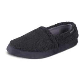 Isotoner Men's Berber Aspen Closed Back Slippers, Black, 11-12
