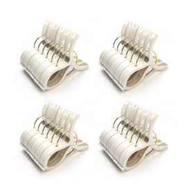 24 Pack Beach Towel Clips for Beach Chairs, Plastic Clothes Pins for Cruise Ships, Swimming Pools, Towel Holder Clips Beach Accessories for Vacation Outdoor Use，White