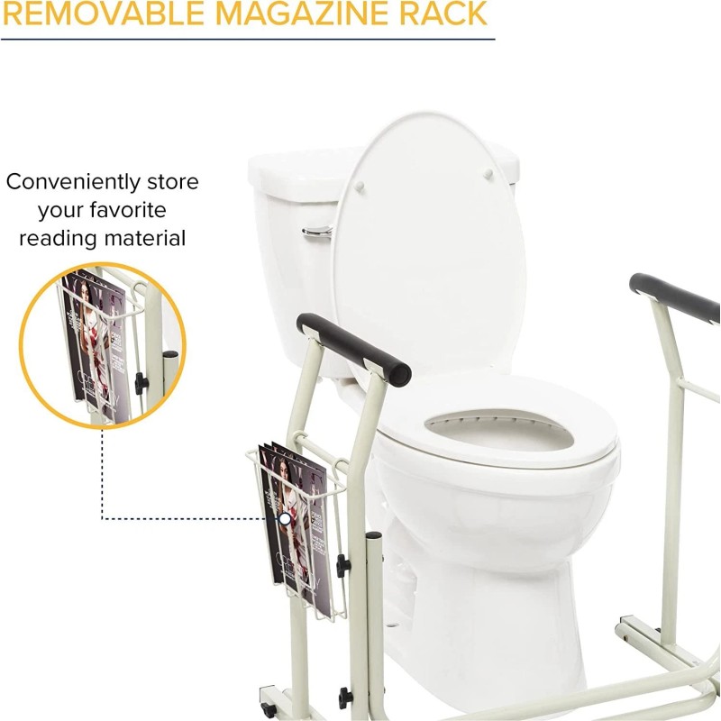 Drive Medical MDS Stand Alone Toilet Safety Rail, White, EA