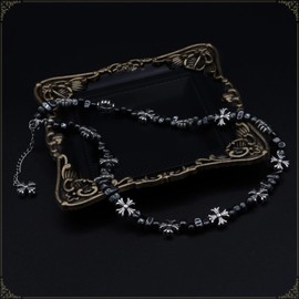 ZIYMU 3type zm-p-059 Necklace Choker Cross Charm Chain 17.3 inches (44 cm), Stainless Steel