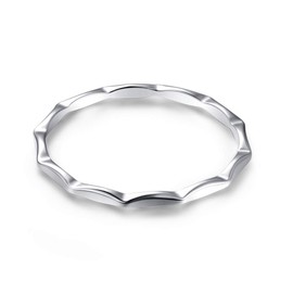 BONLAVIE 925 Sterling Silver Ring for Women Girls Eternity Ring Stackable Solid Thin Engagement Anniversary Ring Rings Jewellery for Her, Sterling Silver