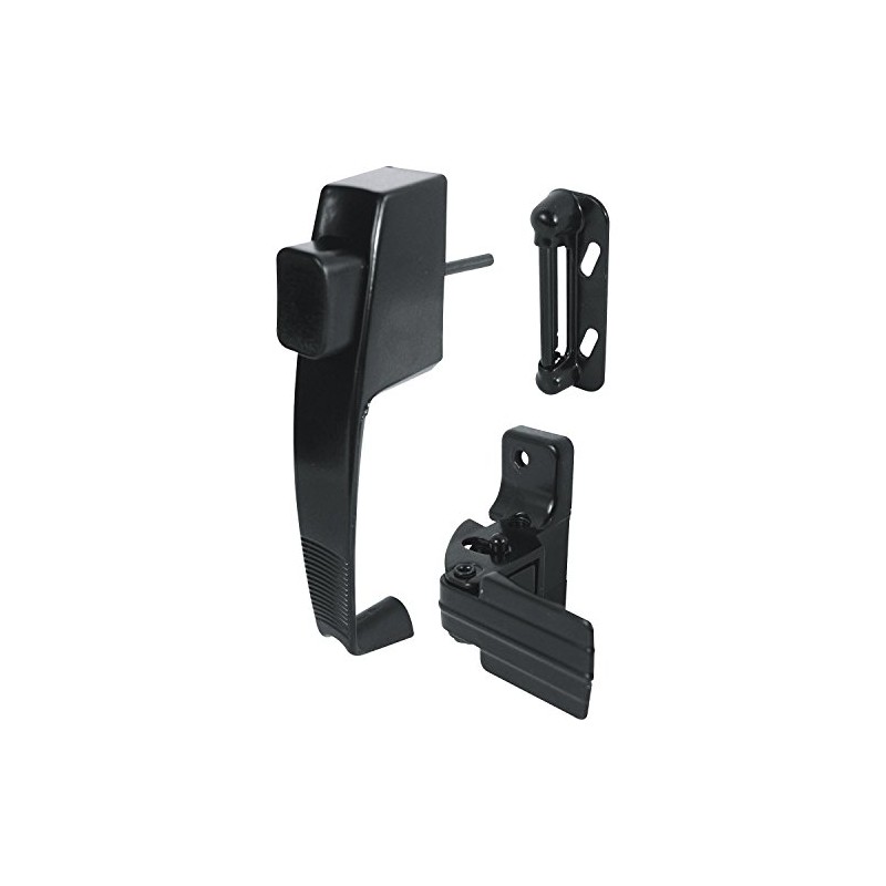 Prime-Line MP5071 Push Button Latch with Tie Down, Black (1