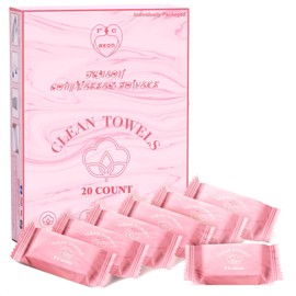 FCaeon Disposable Towel, Thicken Compressed Towel Large, Soft Facial Washcloth Reusable Portable Cotton Tissue for Travel,Camping,Hiking,Hotel,Beauty Salon,Outdoor Activities(Pink 20PCS)