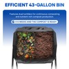 PLASTIC PRINCE 43 Gallon Garden Compost Bin Outdoor Dual Chamber