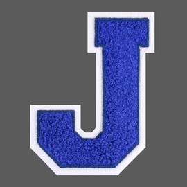 FANCIBAND 6 Inch Blue Iron On Letters Varsity Letter Patches Large Chenille Iron On Letters for Clothing Jersey T-Shirt Jacket Hoodie Varsity J