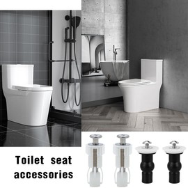 Toilet Seat Fixed Screw, 4 Pieces Toilet Seat Attachment from the Top, Screws for Toilet Seat, Universal Toilet Seat Mounting Set, Expansion Bolts Made of Rubber Toilet Seat Screws Accessories