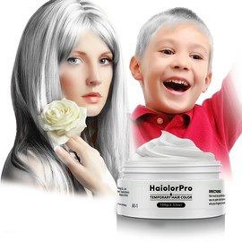 HaiolorPro White Temporary Hair Color Dye Wax Washable，Hair Makeup Paint Wax for Parties or Cosplay, Hair Coloring Products No Messy