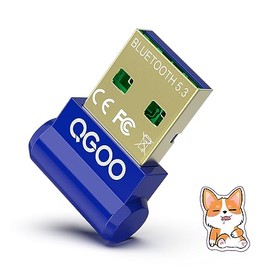 USB Bluetooth Adapter for PC - QGOO Bluetooth Dongle 5.3 EDR, Wireless Receiver for Desktop Computer Laptop Windows 8.1/10/11（blue-001）