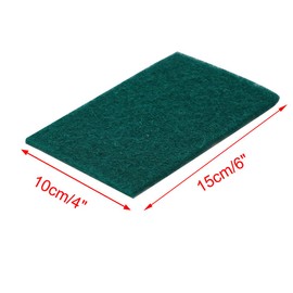 sourcing map 20pcs Scouring Pad Non-Scratch Scouring Sponge Scrub Pad 6"x4" for Scouring Kitchen, Dishwashing, Green 1