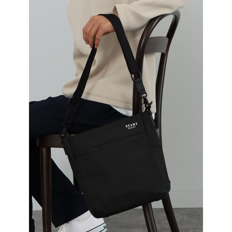 Beams Heart 426100048191988 Campus Bag, Polyester, Heathered Material, Mini Shoulder