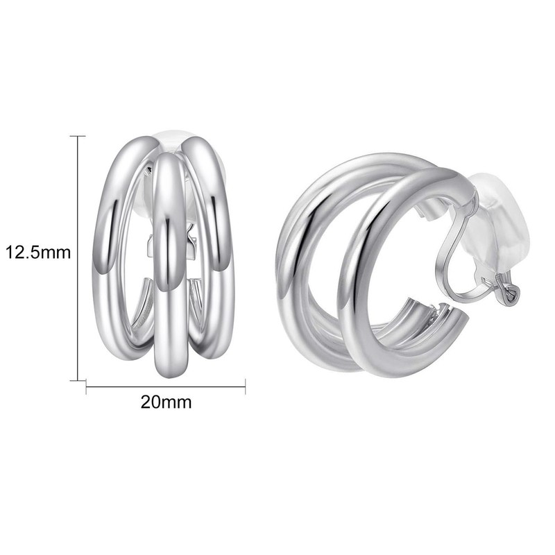 Yoursfs Gold 3 Row Earrings, Women's, Painless, Large, Ins, Popular,