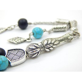 Tesbih Tasbih Tespih Misbaha Subha 33 Prayer Beads Muslim Islamic Rosary Prayer Worship Accessories 8 mm Semi-Precious Stone Turquoise Onyx Black Beads Ball, Stone, Onyx, pearls, turquoise