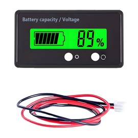 ZIMISI 12V 24V 48V 60V 72V Golf Cart Battery Capacity Indicator with Alarm, Digital Battery Voltage Monitor Gauge, LCD Display Voltmeter Tester for Lithium Batteries&Lead-Acid Batteries (Green)
