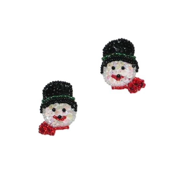 Expo International Christmas Snowman Sequin Pack of 2 Patches/Appliques, Multi
