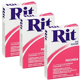 RIT All Purpose Powder Dye - Fuchsia - 31.9g (1 1/8 oz) - 3 Pack