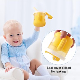 nohlerlife Learning Cup for Children with Lid and Straw, Free Flowing Cup, Baby Learning Cup Open Cup with Handles, Leak-Proof, Leak-Proof, Baby Straw Cup 300 ml