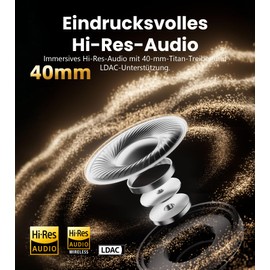 Edifier ES850NB Wireless Over-Ear Noise Cancelling Headphones, Hi-Res Audio Wireless, LDAC, 92h Playtime, Bluetooth 5.4 & Multipoint, AI Call Noise Reduction, Foldable - Black