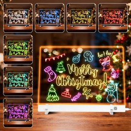 LuxuMach 16.2-Inch LED Note Board with Colors, Led Drawing Board for Kids, Light Up Acrylic Dry Erase Boards with Stand, Christmas & Birthday Gifts for Girls/Teens (White, 13.8" x 9.8")