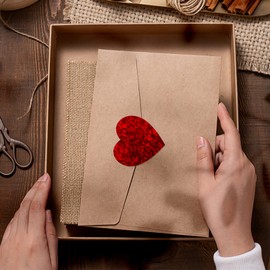 Red Heart Stickers Roll 1.5 Inch Valentine's Day Love Shape Labels Waterproof Removable for Craft Envelopes Boxes Gift Party Wedding 500 PCS