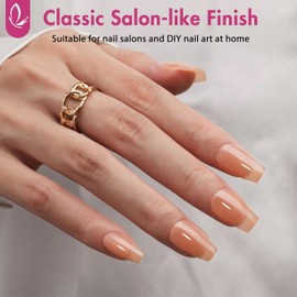 SXVME Nude Gel X Nail Tips Medium Short Coffin Gel X Nails Pre-colored Gel X Tips Press on Nails Pre Applied Tip Primer Soft Gel Nail Tips Natural Acrylic Fake Nails Extensions for DIY Nail,300Pcs