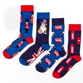 Urban Eccentric Unisex London Socks Gift Set | Gift | 4 Pairs | Cotton Rich Socks | Premium Socks | Novelty | Gifts