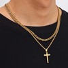 Fiusem Cross Necklace for Men, Gold Plated Mens Cross Necklaces