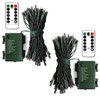 echosari 2 Pack Battery Operated Christmas Lights 16ft Green Wire