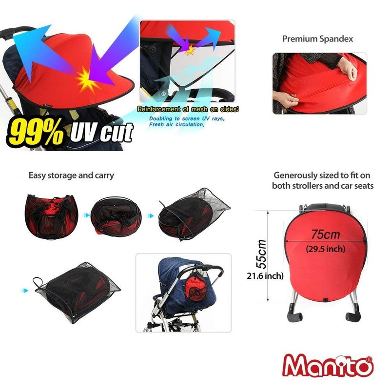 Manito Sun Shade for Strollers and Car Seats UPF 50+