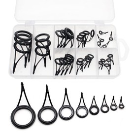 Proximitck Fishing Rod Tip Repair Kit Fishing Rod Tips Stainless Steel Ceramic Ring (36pcs/8size)