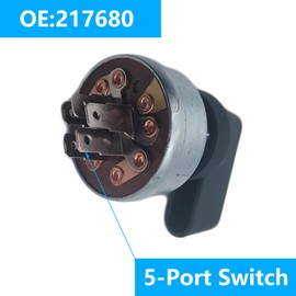 HD Switch Starter Ignition Switch, 4 Position, 5 Terminal Replaces Miller Welder 217680,Includes Handle Lever & Dust Shield Grommet System