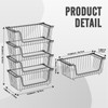 GAOKASE 4 Pcs Stackable Wire Baskets for Pantry Organizers and