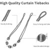 BEL AVENIR Crystal Curtain Tiebacks, Beaded Handmade Curtain with 2