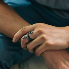 Richsteel Snake Rings For Women Men Chunky Thumb Ring Punk Jewellery