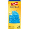 Glad 30 Gallon Recycling Bags, Large Drawstring Trash Bags, Blue,