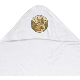 Azeeda 'Beekeeper with Bees' Baby Hooded Towel (HT00035103)