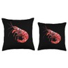 Cherry Shrimp Low Poly Art Throw Pillow