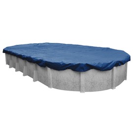 Pool Mate 471632-4-PM Commercial-Grade Rip-Shield Winter Oval Above-Ground Pool Cover, 16 x 32-ft, Dazzling Blue