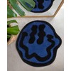 ELDONE Happy Face Alfombrilla de baño azul
