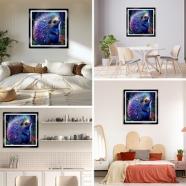 DAERLE Glowing Hedgehog Diamond Painting Kit, 5D DIY Cute Animal Diamond Painting Full Kit for Adult, Diamond Painting Art Craft Kits Gift for Home Decor 30x30cm