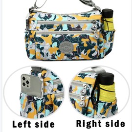 MINGZE Nylon Handbag, Shoulder Bag, Women's Sporty Shoulder Bag, Waterproof, Grey Dots