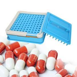 Manual Capsule Machine, 100 Holes Capsule Filling Machine for Size 1 Size 2 Size 3 Capsules Empty Optional Capsule Easy to Use Making Machines for Hospitals Clinics Stores Laboratories Family (Size3)