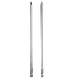 sourcing map 2pcs #2 Phillips Screwdriver Bit PH2 1/4" Hex Shank 8" (200mm) Long Magnetic S2 Steel Industrial Grade Screw Driver Bit Cross Head Electric Drill Bits 0.236" (6mm) Rod