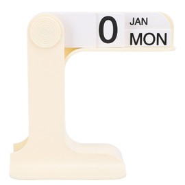 Flip Perpetual Calendar, Modern Perpetual Desktop Calendar Decoration Month Date and Day Boards, Fashion Office Home Decor (White)