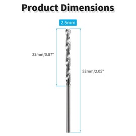 FOCMKEAS 5 Pcs 2.5mm Diamond Drill Bit for Glass, Tile & Stone