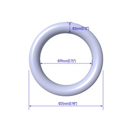 FOCMKEAS 20 PCS Silicone O-Rings, 25mm OD 19mm ID 3mm Width VMQ Seal Gasket for Wide Variety of Sealing Applications, White