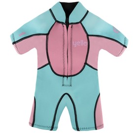 Yello Girl's Seahorse Infant Shorty UPF 50 Plus Wetsuit - Blue, 4 Years