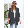 Heymoments Women's Cardigan Lightweight Draped Open Front 3/4 Sleeve Casual