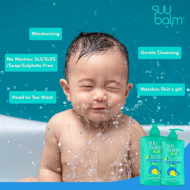 Suu Balm Kids - Soothing Moisturiser Cream Body Wash -